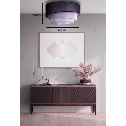 Duolla - Потолочный светильник TRIO 1xE27/15W/230V диаметр 45 см черный/розовый/серебряный