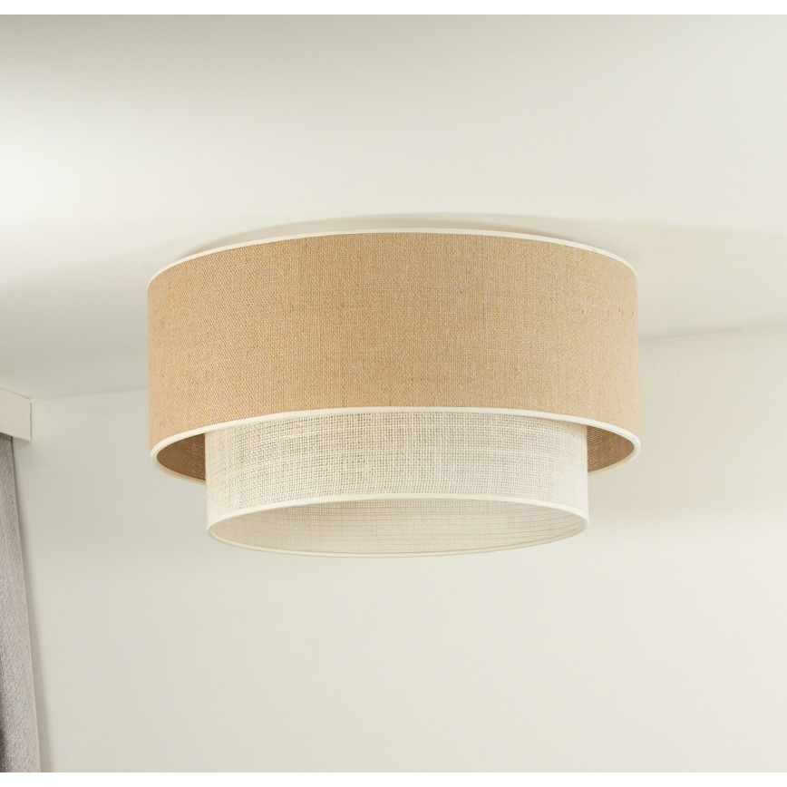 Duolla - Потолочный светильник YUTE BOHO 3xE27/15W/230V диаметр 60 см коричневый/кремовый