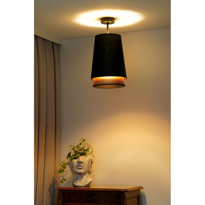Duolla - Припотолочная люстра BELL SHINY 1xE27/15W/230V диаметр 25 см черный/медный
