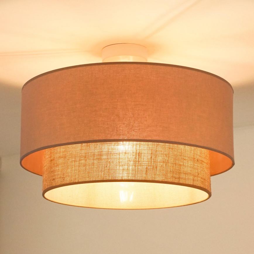 Duolla - Припотолочная люстра  BOHO 1xE27/15W/230V диаметр 45 см бежевый/коричневый