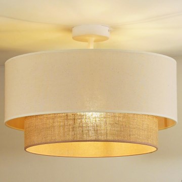 Duolla - Припотолочная люстра BOHO 1xE27/15W/230V диаметр 45 см кремовый/коричневый