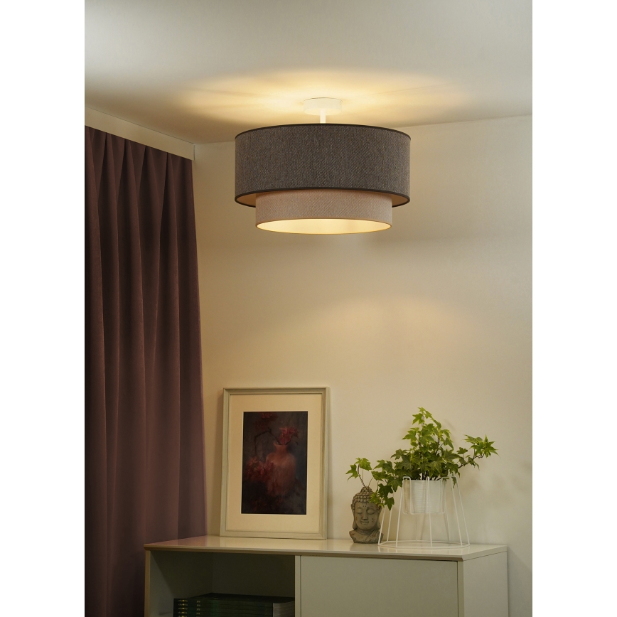 Duolla - Припотолочная люстра BOHO ECO RECYCLING 1xE27/15W/230V диаметр 45 см коричневый/кремовый