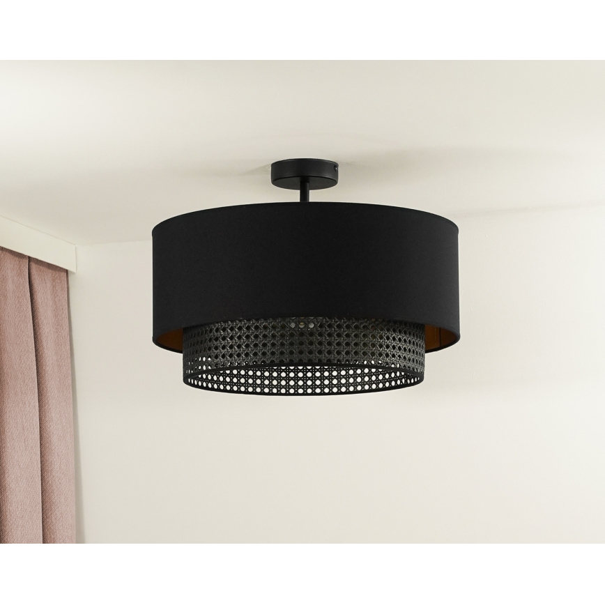 Duolla - Припотолочная люстра BOHO RATTAN 1xE27/15W/230V диаметр 45 см черный