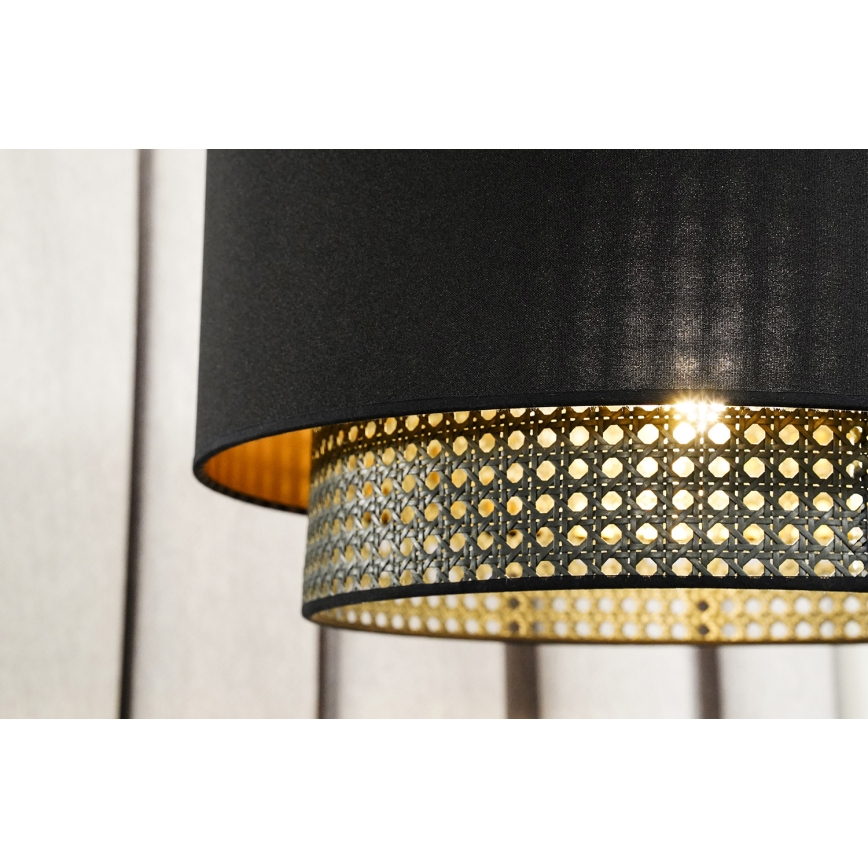 Duolla - Припотолочная люстра BOHO RATTAN 1xE27/15W/230V диаметр 45 см черный