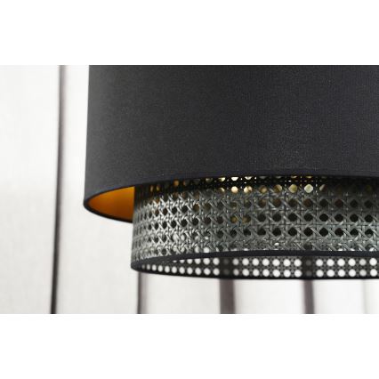 Duolla - Припотолочная люстра BOHO RATTAN 1xE27/15W/230V диаметр 45 см черный