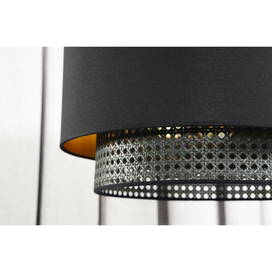 Duolla - Припотолочная люстра BOHO RATTAN 1xE27/15W/230V диаметр 45 см черный