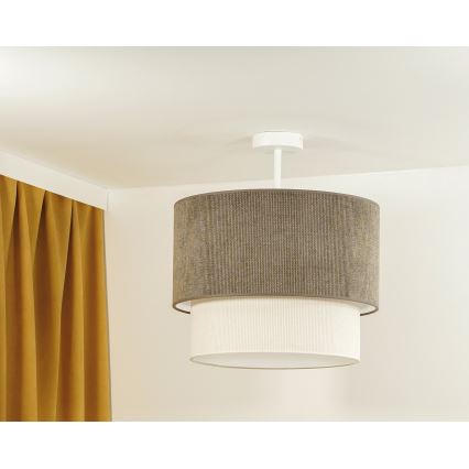 Duolla - Припотолочная люстра CORDUROY 1xE27/15W/230V диаметр 40 см коричневый/кремовый