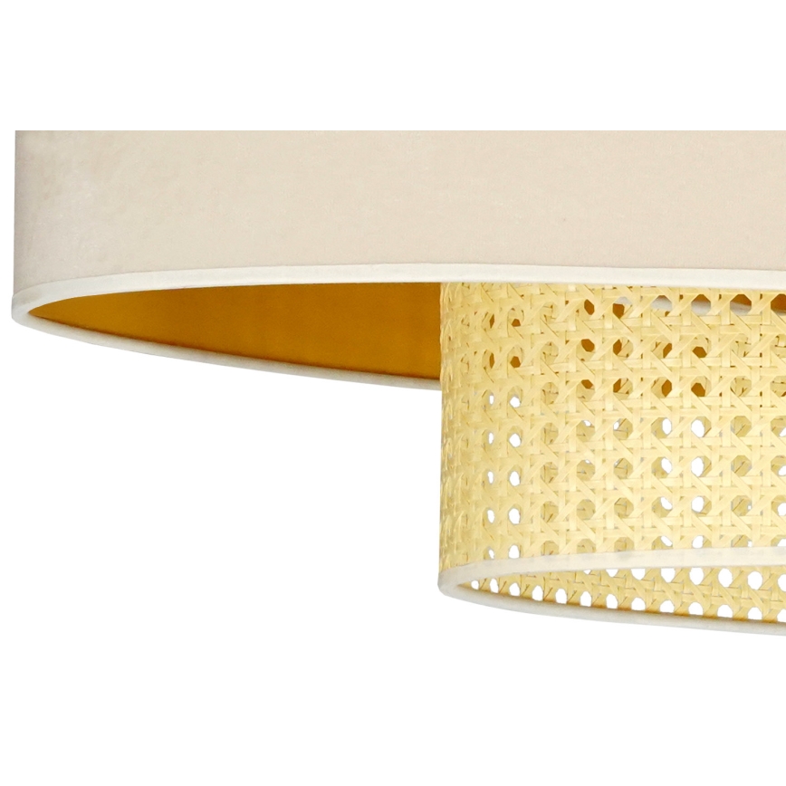 Duolla - Припотолочная люстра DOUBLE OVAL RATTAN 2xE27/15W/230V кремовый/ротанг