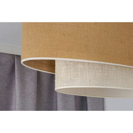 Duolla - Припотолочная люстра DOUBLE OVAL YUTE 2xE27/15W/230V коричневый/кремовый
