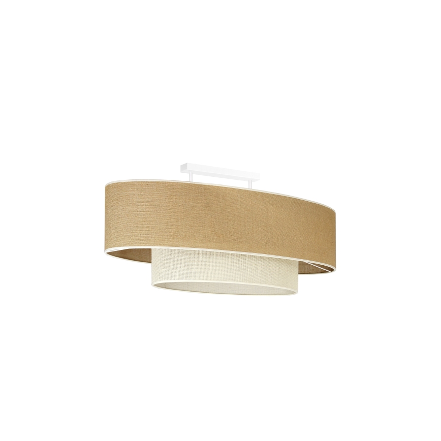 Duolla - Припотолочная люстра DOUBLE OVAL YUTE 2xE27/15W/230V коричневый/кремовый