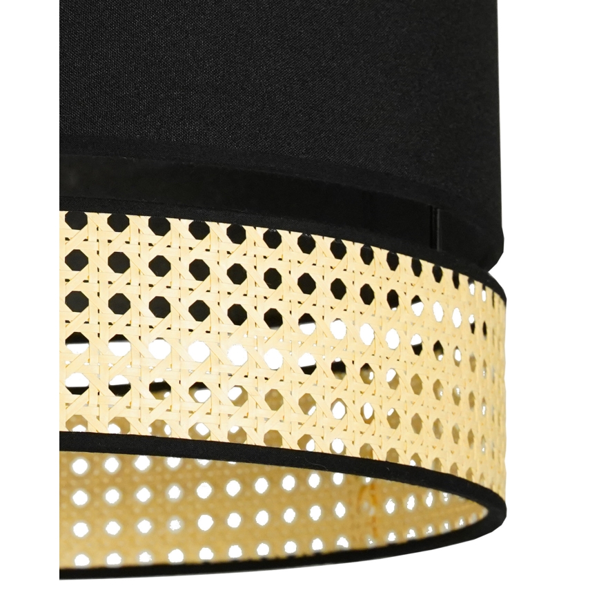 Duolla - Припотолочная люстра DOUBLE RATTAN 1xE27/15W/230V диаметр 40 см черный/бежевый