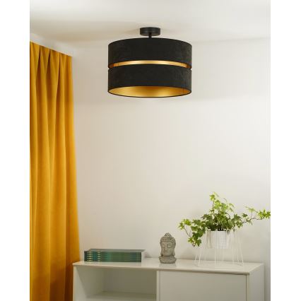 Duolla - Припотолочная люстра DUO 1xE27/15W/230V диаметр 40 см черный/золотистый