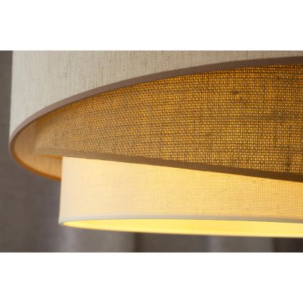 Duolla - Припотолочная люстра KOBO 1xE27/15W/230V диаметр 45 см бежевый/коричневый/белый