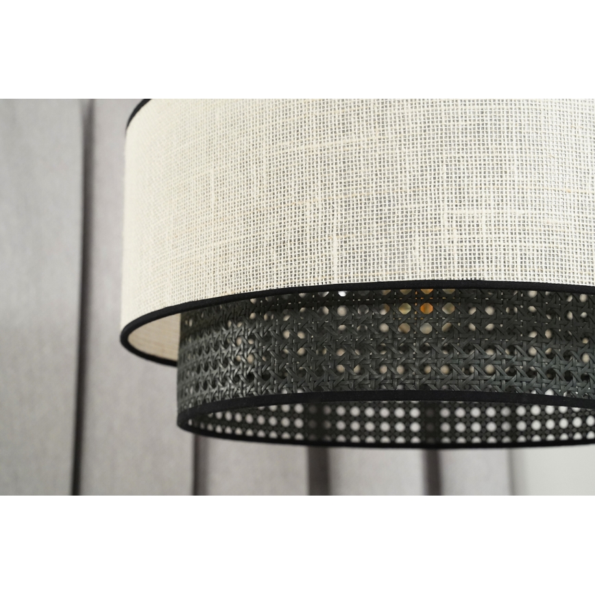 Duolla - Припотолочная люстра RATTAN YUTE 1xE27/15W/230V диаметр 45 см кремовый/черный