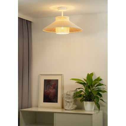 Duolla - Припотолочная люстра RIO RATTAN 1xE27/15W/230V диаметр 45 см бежевый/ротанг