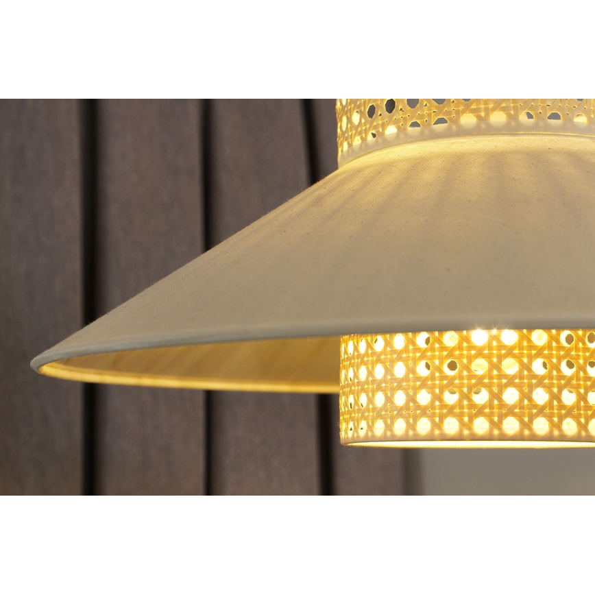 Duolla - Припотолочная люстра RIO RATTAN 1xE27/15W/230V диаметр 45 см бежевый/ротанг