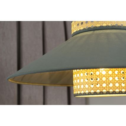 Duolla - Припотолочная люстра RIO RATTAN 1xE27/15W/230V диаметр 45 см зеленый/ротанг