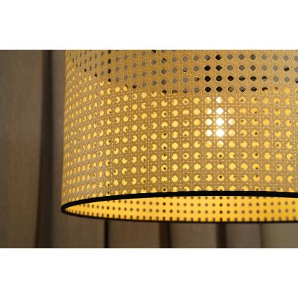 Duolla - Припотолочная люстра ROLLER RATTAN 1xE27/15W/230V диаметр 45 см бежевый/черный