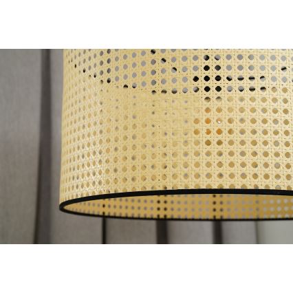 Duolla - Припотолочная люстра ROLLER RATTAN 1xE27/15W/230V диаметр 45 см бежевый/черный