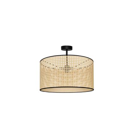 Duolla - Припотолочная люстра ROLLER RATTAN 1xE27/15W/230V диаметр 45 см бежевый/черный