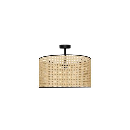 Duolla - Припотолочная люстра ROLLER RATTAN 1xE27/15W/230V диаметр 45 см бежевый/черный