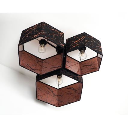Duolla - Припотолочная люстра ROLLER TRIO HEX 3xE27/15W/230V черный/медный