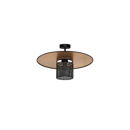 Duolla - Припотолочная люстра TOKYO RATTAN 1xE27/15W/230V диаметр 50 см золотистый/черный