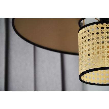Duolla - Припотолочная люстра TOKYO RATTAN 1xE27/15W/230V диаметр 50 см золотистый/ротанг