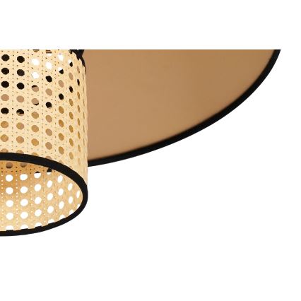 Duolla - Припотолочная люстра TOKYO RATTAN 1xE27/15W/230V диаметр 50 см золотистый/ротанг