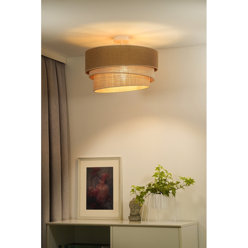Duolla - Припотолочная люстра YUTE TRIO 1xE27/15W/230V диаметр 45 см коричневый/серый/бежевый