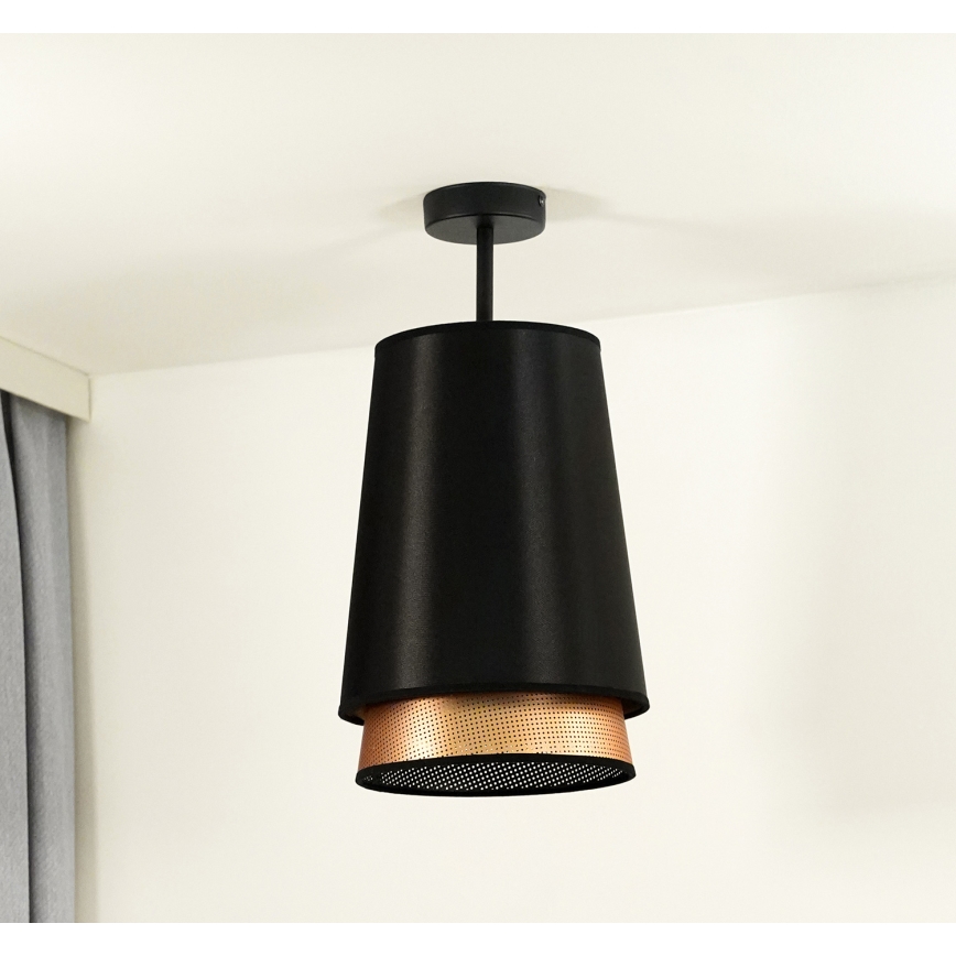 Duolla - Припотолочная люстра BELL SHINY 1xE27/15W/230V диаметр 25 см черный/медный