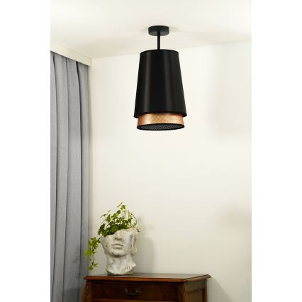 Duolla - Припотолочная люстра BELL SHINY 1xE27/15W/230V диаметр 25 см черный/медный