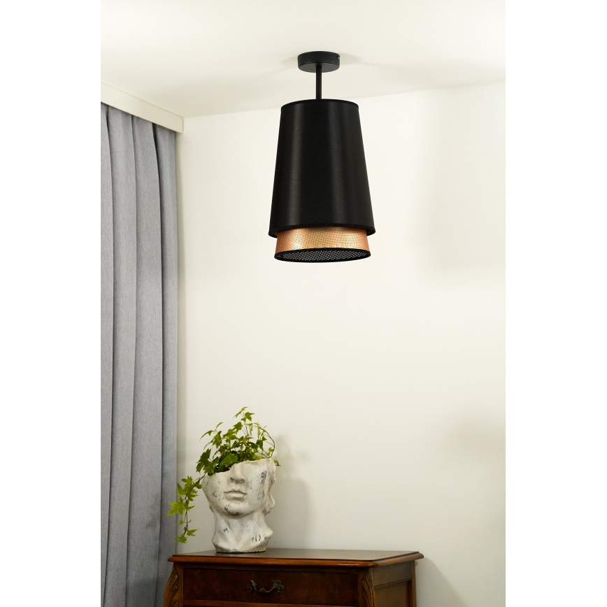 Duolla - Припотолочная люстра BELL SHINY 1xE27/15W/230V диаметр 25 см черный/медный