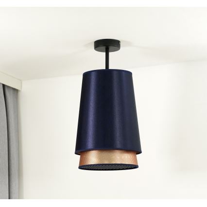 Duolla - Припотолочная люстра BELL SHINY 1xE27/15W/230V диаметр 25 см синий/медный