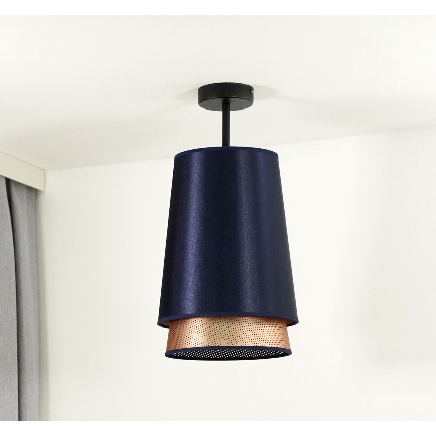 Duolla - Припотолочная люстра BELL SHINY 1xE27/15W/230V диаметр 25 см синий/медный