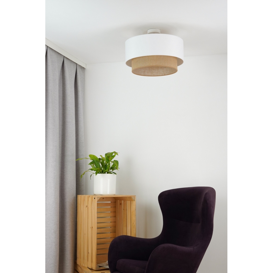 Duolla - Припотолочная люстра  BOHO 1xE27/15W/230V диаметр 45 см белый/коричневый