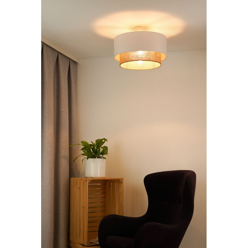 Duolla - Припотолочная люстра  BOHO 1xE27/15W/230V диаметр 45 см белый/коричневый