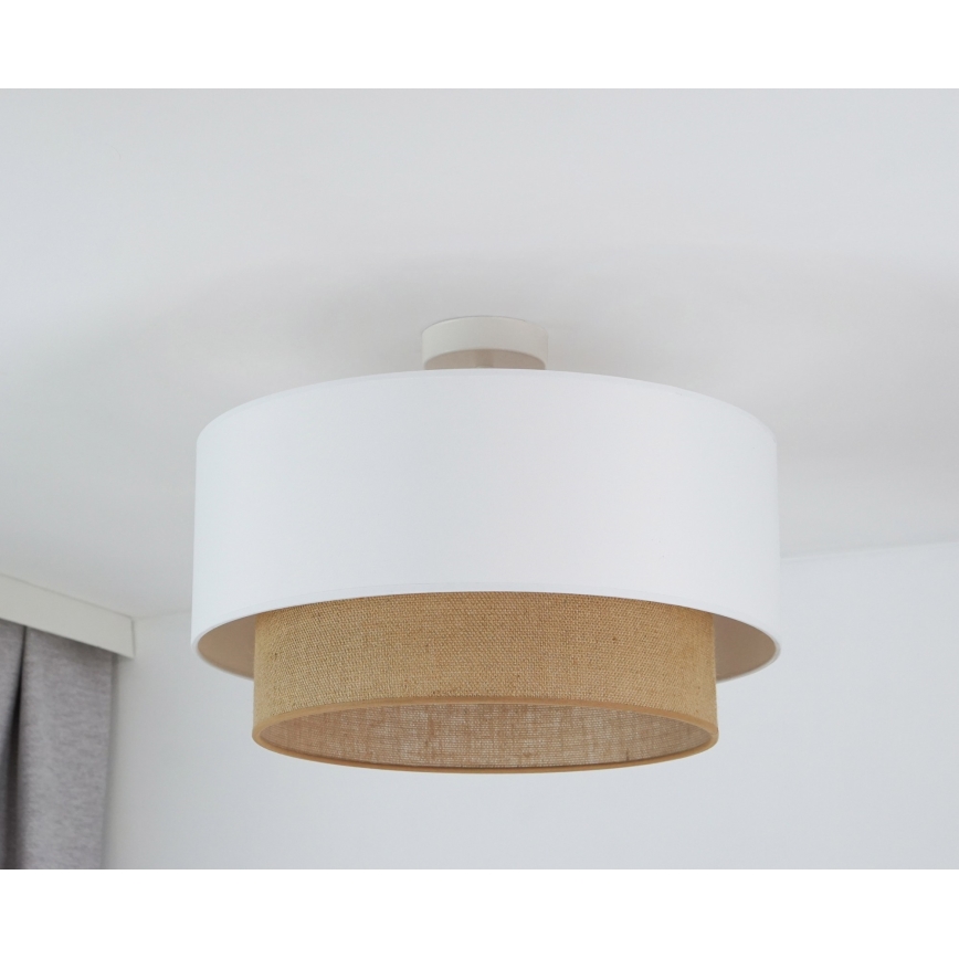Duolla - Припотолочная люстра  BOHO 1xE27/15W/230V диаметр 45 см белый/коричневый