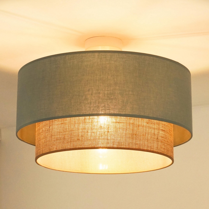 Duolla - Припотолочная люстра  BOHO 1xE27/15W/230V диаметр 45 см зеленый/коричневый