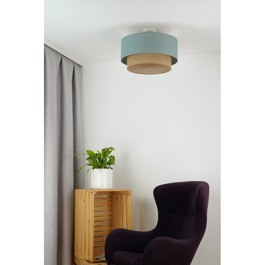 Duolla - Припотолочная люстра  BOHO 1xE27/15W/230V диаметр 45 см зеленый/коричневый