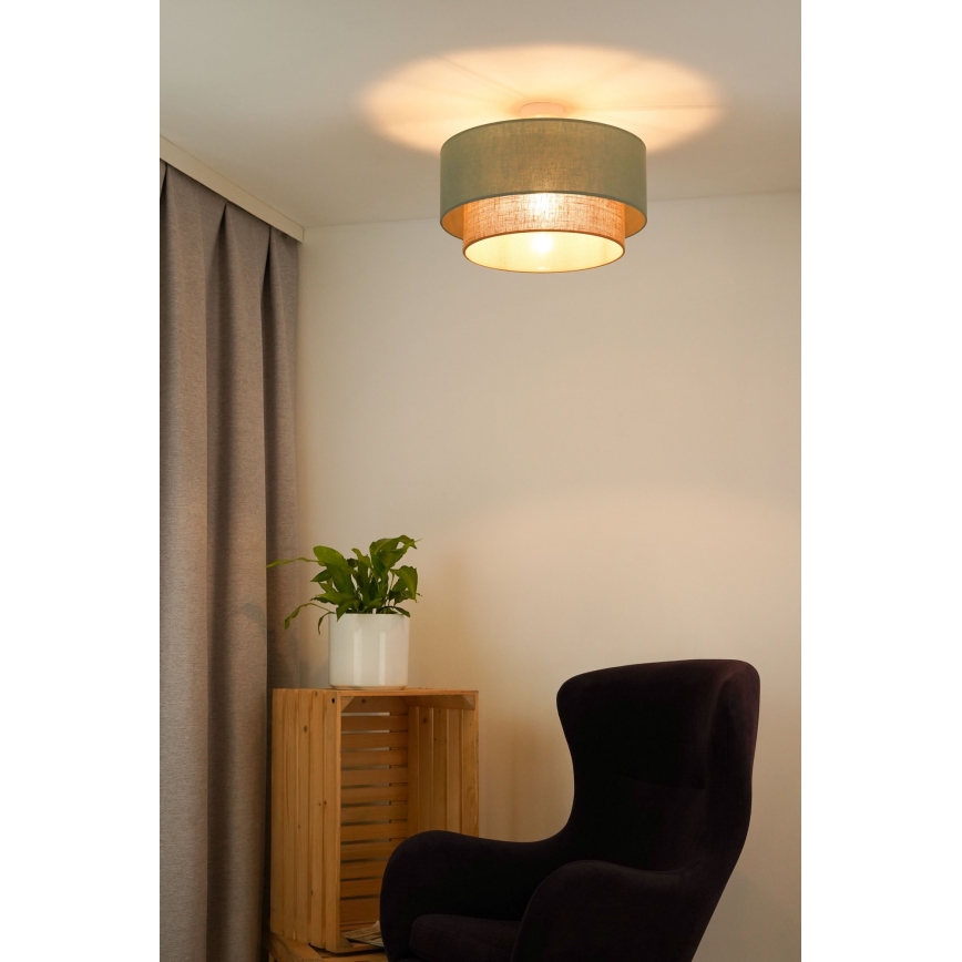 Duolla - Припотолочная люстра  BOHO 1xE27/15W/230V диаметр 45 см зеленый/коричневый
