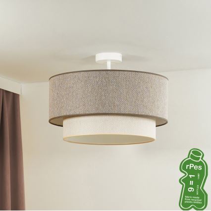 Duolla - Припотолочная люстра BOHO ECO RECYCLING 1xE27/15W/230V диаметр 45 см коричневый/кремовый