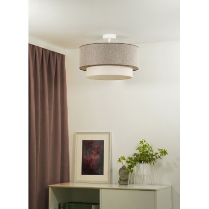 Duolla - Припотолочная люстра BOHO ECO RECYCLING 1xE27/15W/230V диаметр 45 см коричневый/кремовый