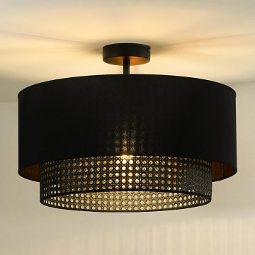 Duolla - Припотолочная люстра BOHO RATTAN 1xE27/15W/230V диаметр 45 см черный
