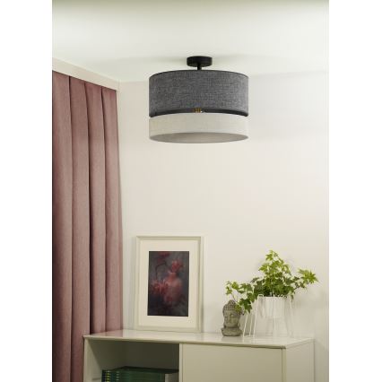 Duolla - Припотолочная люстра DOUBLE 1xE27/15W/230V диаметр 40 см серый