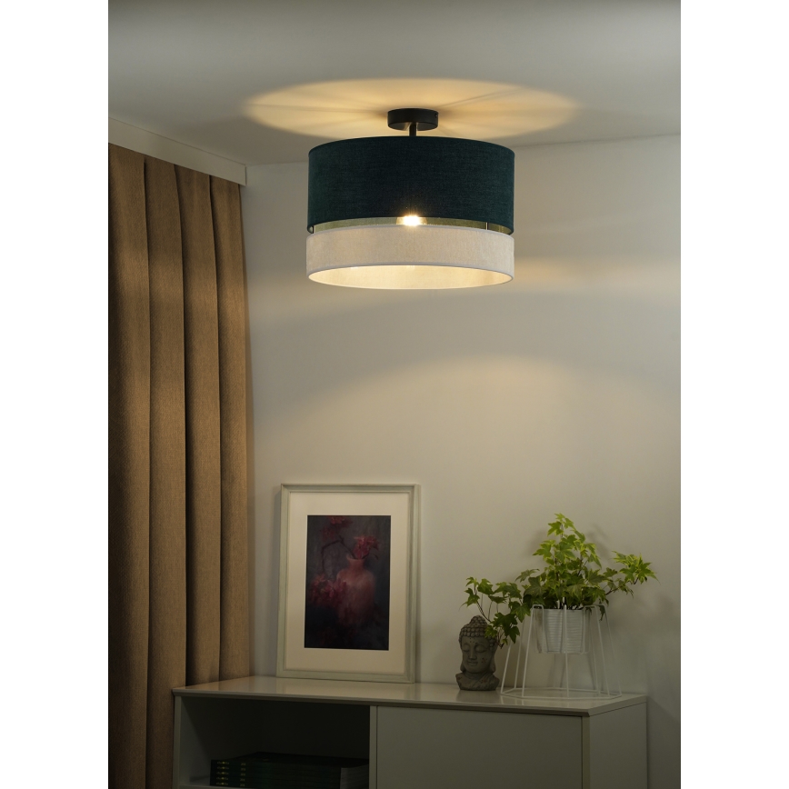 Duolla - Припотолочная люстра DOUBLE 1xE27/15W/230V диаметр 40 см зеленый/серый