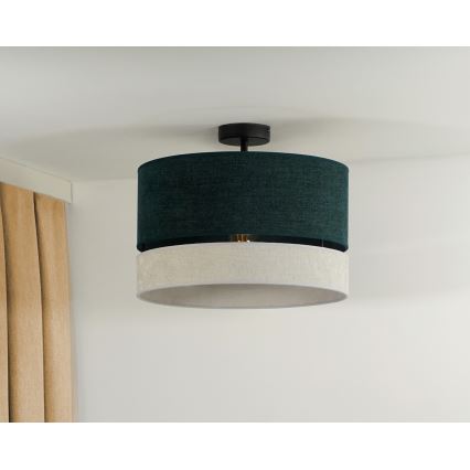 Duolla - Припотолочная люстра DOUBLE 1xE27/15W/230V диаметр 40 см зеленый/серый