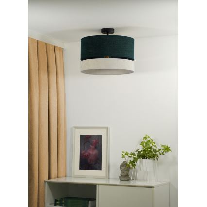 Duolla - Припотолочная люстра DOUBLE 1xE27/15W/230V диаметр 40 см зеленый/серый