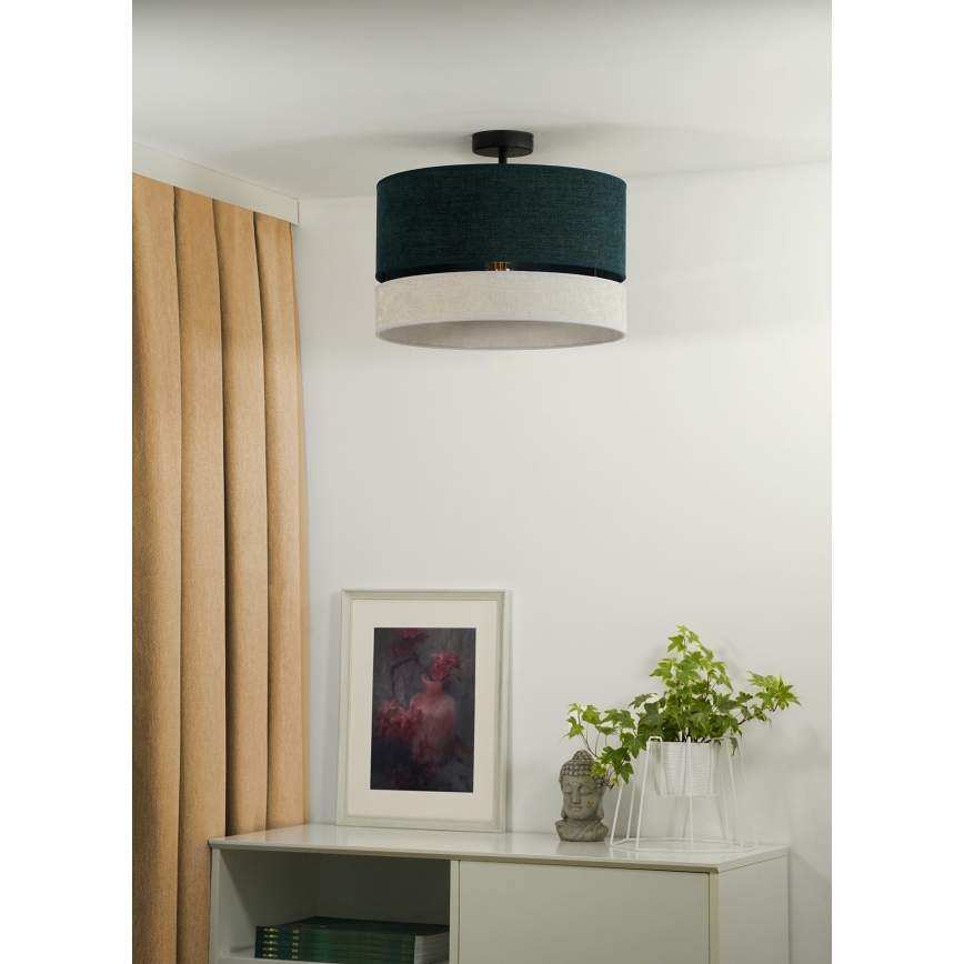 Duolla - Припотолочная люстра DOUBLE 1xE27/15W/230V диаметр 40 см зеленый/серый