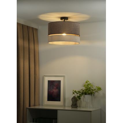 Duolla - Припотолочная люстра DOUBLE 1xE27/15W/230V диаметр 40 см коричневый/серый
